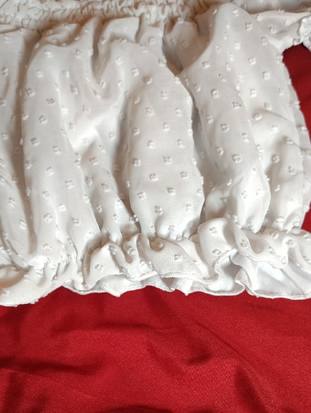 Kids White Off-Shoulder Smocked Top - Picture 4 of 4